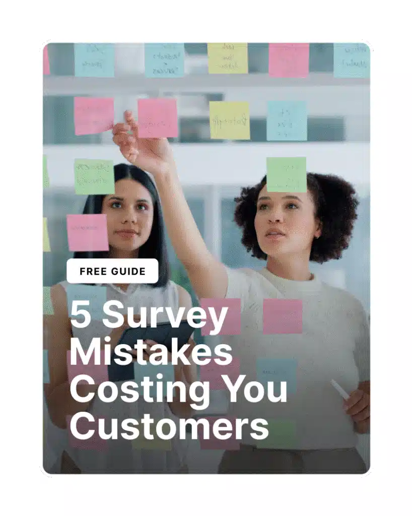 Cover of 5 survey mistakes costing you customers guide