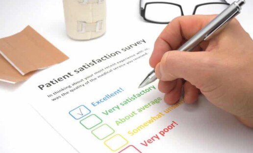 patient taking healthcare surveys