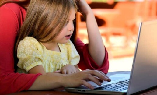 kid using a computer