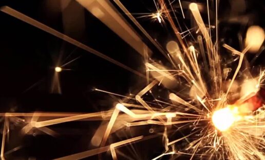 sparks on dark background