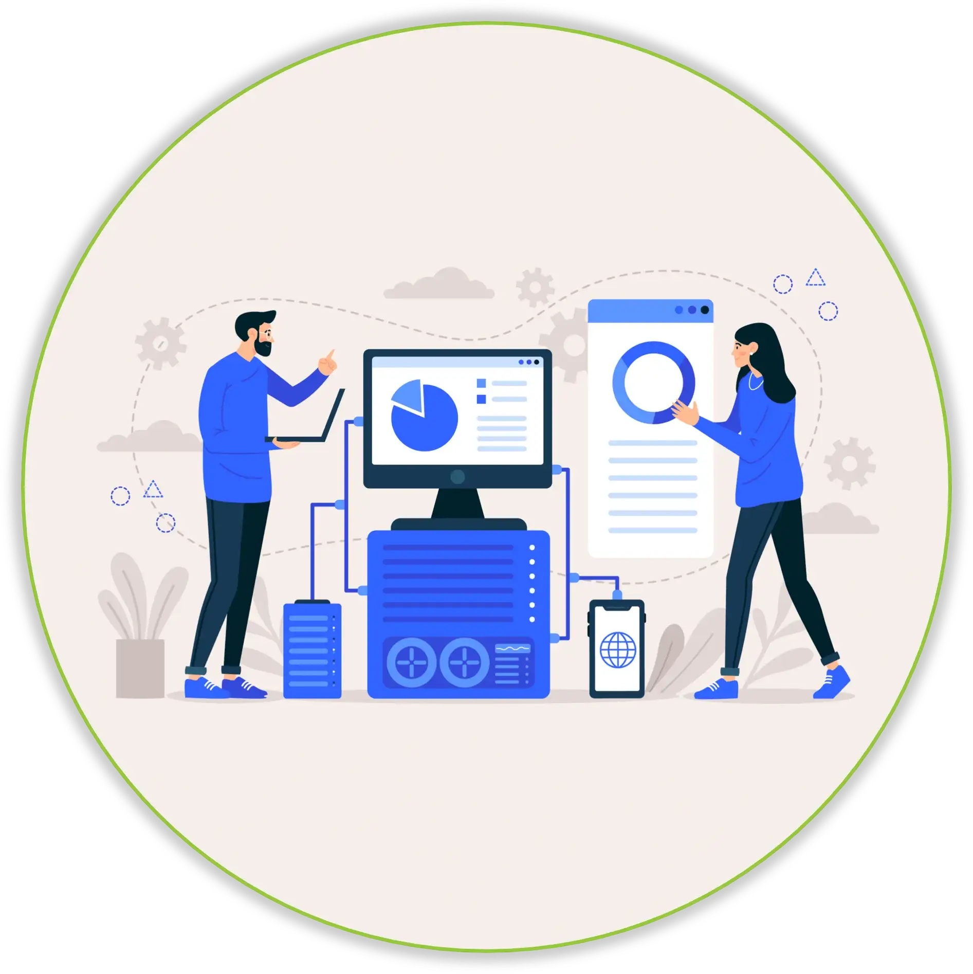 2 people looking at data because data is fun