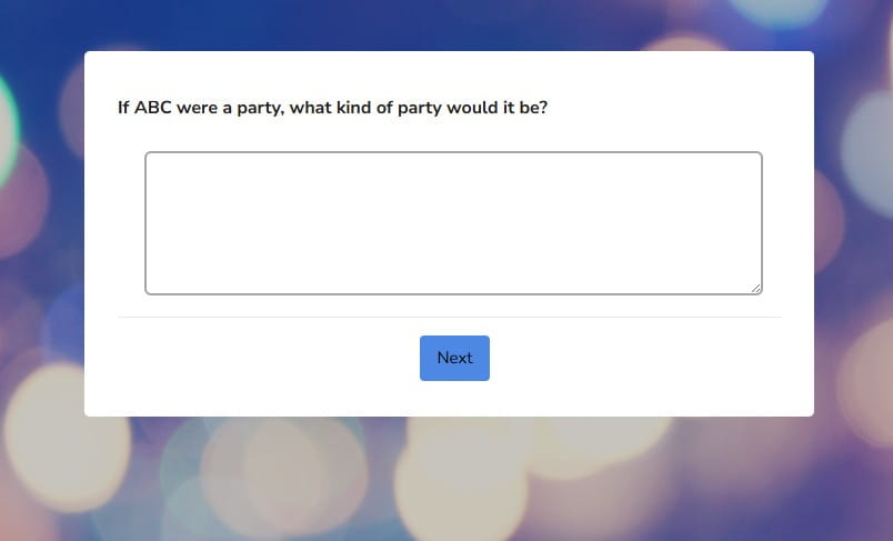B2B brand perception survey example from Interaction Metrics showing questions about how buyers view a company