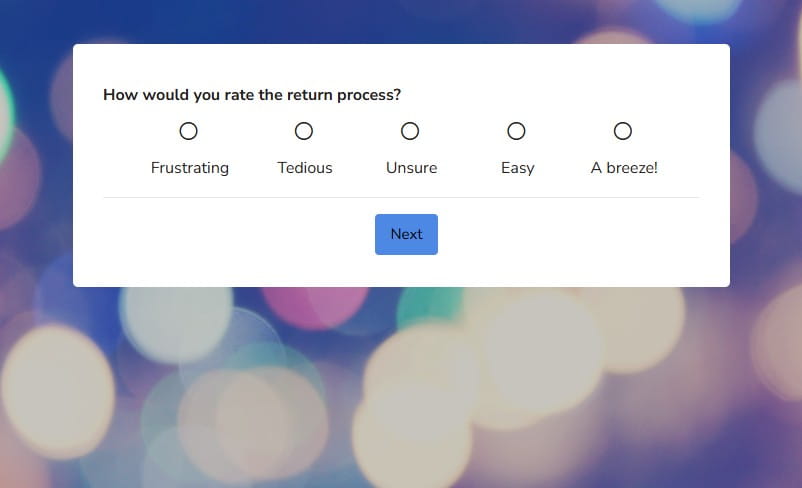 Customer Effort Score survey example from Interaction Metrics, a B2B customer survey firm