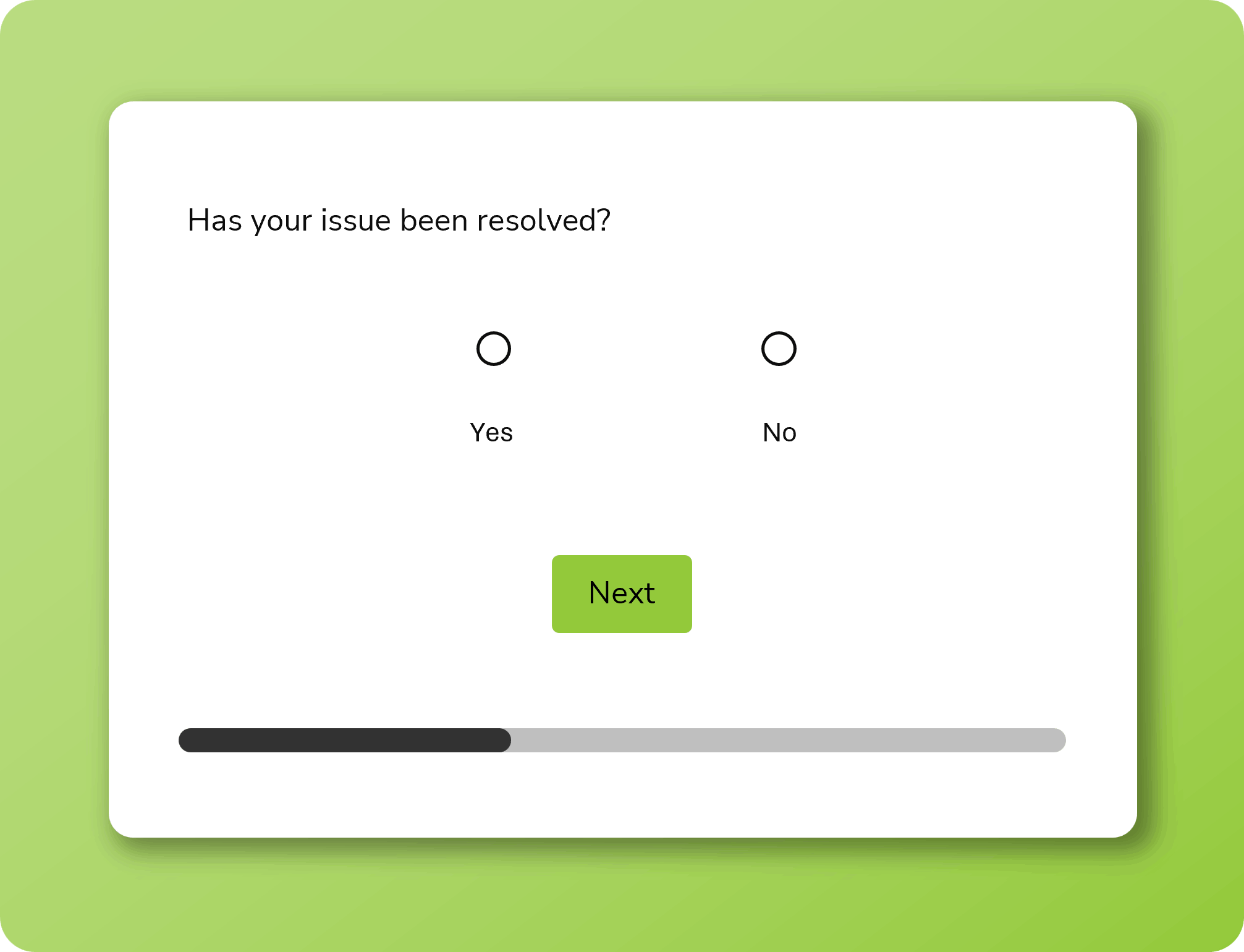 B2B customer service survey example from Interaction Metrics showing questions about support quality and customer interactions