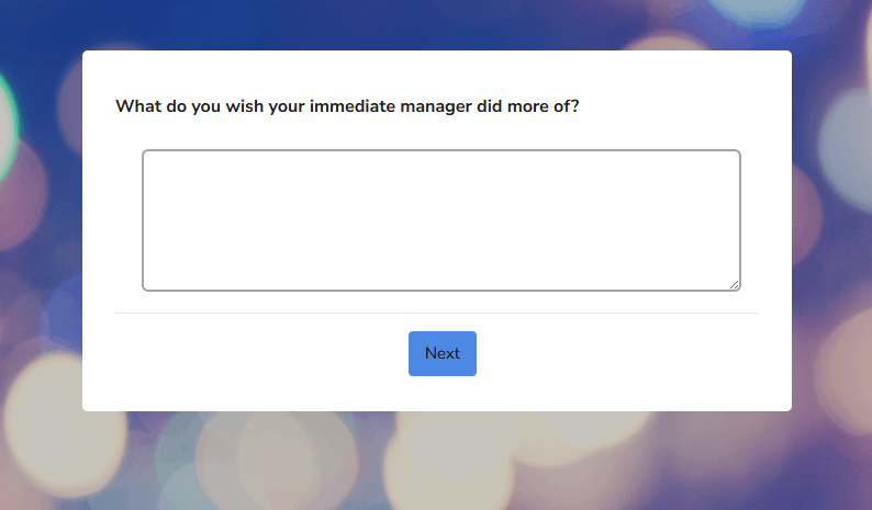 example of an employee survey from Interaction Metrics