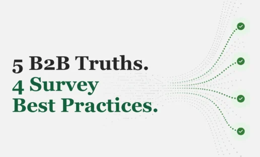 Cover of an Interaction Metrics CX Report: 5 B2B Truths and 4 B2B Survey Best Practices